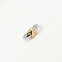 Simple Style Geometric Titanium Steel Mixed Metal 18K Gold Plated Women's Rings main image 3
