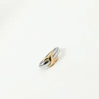 Simple Style Geometric Titanium Steel Mixed Metal 18K Gold Plated Women's Rings main image 4