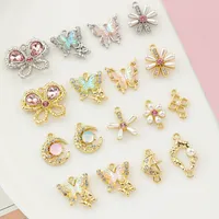 IG Style Flower Butterfly Alloy Plating Inlay Artificial Pearls Rhinestones Jewelry Accessories main image 1