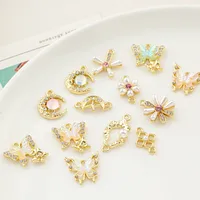 IG Style Flower Butterfly Alloy Plating Inlay Artificial Pearls Rhinestones Jewelry Accessories main image 2