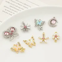 IG Style Flower Butterfly Alloy Plating Inlay Artificial Pearls Rhinestones Jewelry Accessories main image 3