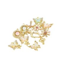 IG Style Flower Butterfly Alloy Plating Inlay Artificial Pearls Rhinestones Jewelry Accessories main image 4