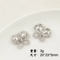 IG Style Flower Butterfly Alloy Plating Inlay Artificial Pearls Rhinestones Jewelry Accessories sku image 28