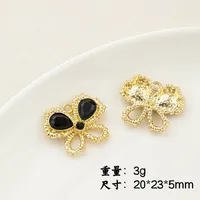 IG Style Flower Butterfly Alloy Plating Inlay Artificial Pearls Rhinestones Jewelry Accessories sku image 29