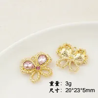IG Style Flower Butterfly Alloy Plating Inlay Artificial Pearls Rhinestones Jewelry Accessories sku image 31