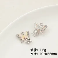 IG Style Flower Butterfly Alloy Plating Inlay Artificial Pearls Rhinestones Jewelry Accessories sku image 13