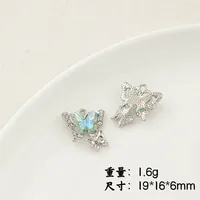 IG Style Flower Butterfly Alloy Plating Inlay Artificial Pearls Rhinestones Jewelry Accessories sku image 17