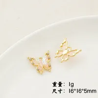 IG Style Flower Butterfly Alloy Plating Inlay Artificial Pearls Rhinestones Jewelry Accessories sku image 20