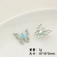 IG Style Flower Butterfly Alloy Plating Inlay Artificial Pearls Rhinestones Jewelry Accessories sku image 23