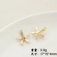 IG Style Flower Butterfly Alloy Plating Inlay Artificial Pearls Rhinestones Jewelry Accessories sku image 6