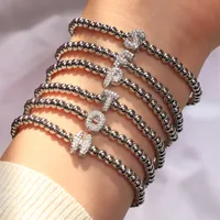 Simple Style Letter Copper Inlay Zircon Unisex Bracelets main image 1