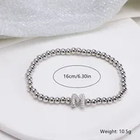 Simple Style Letter Copper Inlay Zircon Unisex Bracelets main image 2