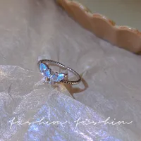 IG Style Shiny Geometric Heart Shape Bow Knot Alloy Inlay Zircon Women's Open Rings sku image 1