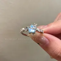 IG Style Shiny Geometric Heart Shape Bow Knot Alloy Inlay Zircon Women's Open Rings sku image 33