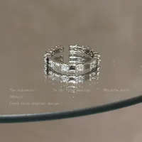 IG Style Shiny Geometric Heart Shape Bow Knot Alloy Inlay Zircon Women's Open Rings sku image 26