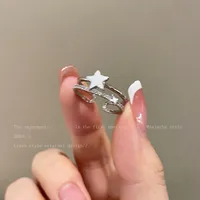 IG Style Shiny Geometric Heart Shape Bow Knot Alloy Inlay Zircon Women's Open Rings sku image 35