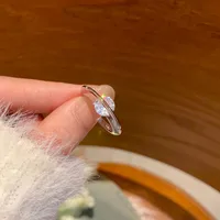 IG Style Shiny Geometric Heart Shape Bow Knot Alloy Inlay Zircon Women's Open Rings sku image 46