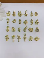 Casual Vacation Cross Planet Heart Shape Copper Polishing Inlay Zircon 18K Gold Plated Jewelry Accessories main image 1