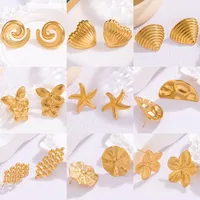 1 Pair Simple Style Heart Shape Flower Butterfly Plating 304 Stainless Steel Ear Studs main image 1