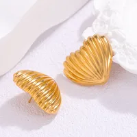 1 Pair Simple Style Heart Shape Flower Butterfly Plating 304 Stainless Steel Ear Studs main image 5