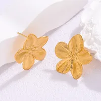 1 Pair Simple Style Heart Shape Flower Butterfly Plating 304 Stainless Steel Ear Studs main image 4