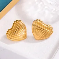 1 Pair Simple Style Heart Shape Flower Butterfly Plating 304 Stainless Steel Ear Studs sku image 15