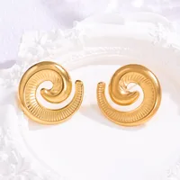 1 Pair Simple Style Heart Shape Flower Butterfly Plating 304 Stainless Steel Ear Studs sku image 11