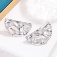 1 Pair Simple Style Heart Shape Flower Butterfly Plating 304 Stainless Steel Ear Studs sku image 8