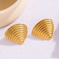 1 Pair Simple Style Heart Shape Flower Butterfly Plating 304 Stainless Steel Ear Studs sku image 13
