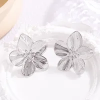 1 Pair Simple Style Heart Shape Flower Butterfly Plating 304 Stainless Steel Ear Studs sku image 6