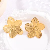 1 Pair Simple Style Heart Shape Flower Butterfly Plating 304 Stainless Steel Ear Studs sku image 14