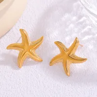 1 Pair Simple Style Heart Shape Flower Butterfly Plating 304 Stainless Steel Ear Studs sku image 10