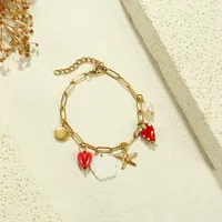 Retro Starfish Heart Shape Strawberry 304 Stainless Steel Pearl Women's Bracelets main image 3