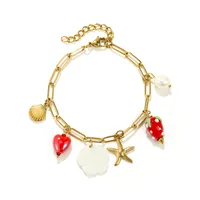 Retro Starfish Heart Shape Strawberry 304 Stainless Steel Pearl Women's Bracelets main image 5