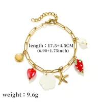 Retro Starfish Heart Shape Strawberry 304 Stainless Steel Pearl Women's Bracelets sku image 1