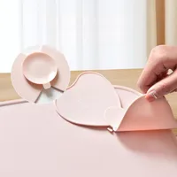 Cute Cherry Solid Color Bow Knot Silica Gel Placemat 1 Piece main image 2