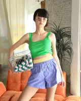 Women's Daily Casual Stripe Shorts sku image 6