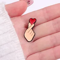 Cute Gesture Heart Shape Alloy Stoving Varnish Unisex Brooches main image 4
