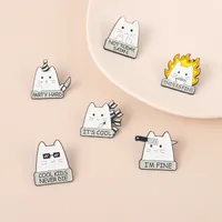 Cute Letter Cat Alloy Plating Unisex Brooches main image 1