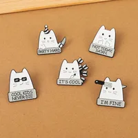 Cute Letter Cat Alloy Plating Unisex Brooches main image 3