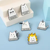 Cute Letter Cat Alloy Plating Unisex Brooches main image 4