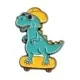 Cartoon Style Dinosaur Alloy Stoving Varnish Unisex Brooches sku image 3