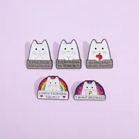 Cute Letter Cat Alloy Stoving Varnish Unisex Brooches main image 5