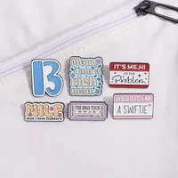Simple Style Geometric Letter Alloy Stoving Varnish Unisex Brooches main image 5