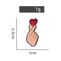 Cute Gesture Heart Shape Alloy Stoving Varnish Unisex Brooches main image 2