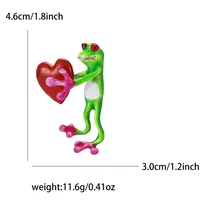 Funny Heart Shape Frog Alloy Enamel Unisex Brooches main image 2