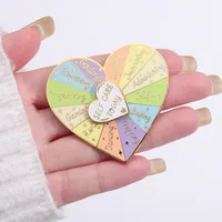 Novelty Letter Heart Shape Alloy Rotatable Plating Unisex Brooches main image 3