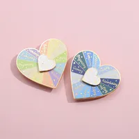 Novelty Letter Heart Shape Alloy Rotatable Plating Unisex Brooches main image 4