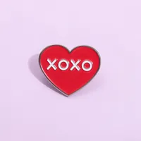 Romantic Simple Style XOXO Heart Shape Alloy Plating Unisex Brooches main image 1