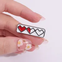 IG Style Heart Shape Rectangle Alloy Stoving Varnish Unisex Brooches main image 4